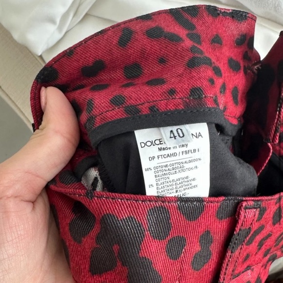 DOLCE & GABBANA Red Coated Leopard Print Skinny
Jeans size 40 - Picture 2 of 10